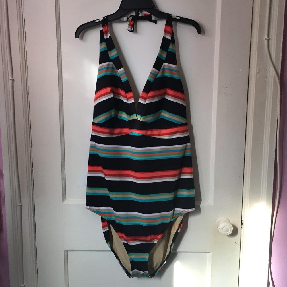 Striped One Piece Swimsuit